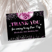 ピンクディスコボールエラス誕生日 サンキューカード