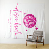 ピンクディスコボールディスコブライドブライダルシャワー タペストリー (インサイチュ(横))