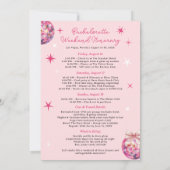 ピンクディスコボールバチェロレッテガーリー週末 招待状 (裏面)