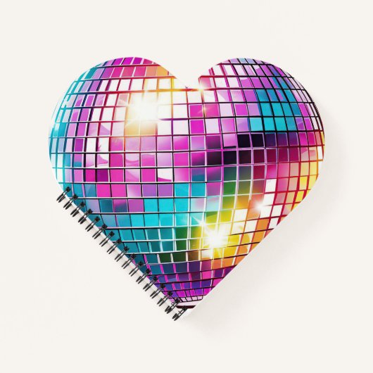 ピンクディスコボールパターン ノートブック (正面)