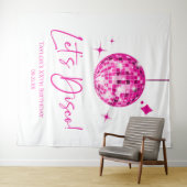 ピンクディスコボールレッツディスコ誕生日パーティー タペストリー (インサイチュ(横))