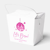 ピンクディスコボールレッツディスコ誕生日パーティー フェイバーボックス (裏面サイド)