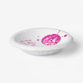 ピンクディスコボールレッツディスコ誕生日パーティー ペーパーボウル (傾斜あり)