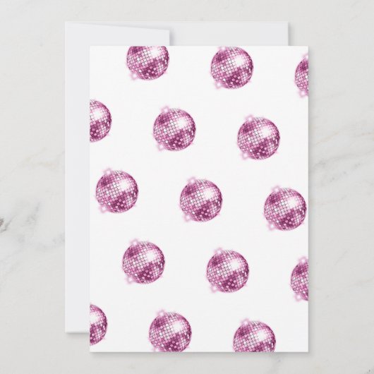 ピンクディスコボールレトロディスコベビーシャワー 招待状 (裏面)