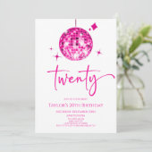 ピンクディスコボール20thバースデーパーティー 招待状 (スタンド正面)