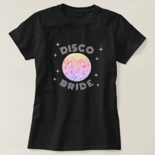 ピンクディスコボール70sバチェロレッテディスコブライド tシャツ