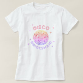 ピンクディスコボール70sバチェロレッテディスコ花嫁 tシャツ