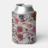 ピンクディスコボール、スカル、バラモチーフ 缶クーラー (缶正面)