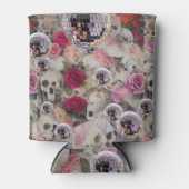 ピンクディスコボール、スカル、バラモチーフ 缶クーラー (正面)