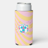 ピンクディスコボール、パーティーアート名門私立校風の、名門私立校風のスタイル スリム缶クーラー (Seltzer裏面)