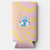 ピンクディスコボール、パーティーアート名門私立校風の、名門私立校風のスタイル スリム缶クーラー (裏面)