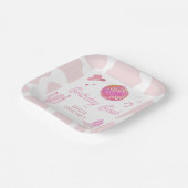 ピンクディスコ女性のカーボーイウエスタンロデオ誕生日バッシュ ペーパープレート (傾斜あり)