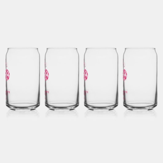 ピンクディスコ女性のカーボーイバチェロレッテビーフグラス ガラス缶 (左)