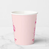 ピンクディスコ女性のカーボーイバチェロレッテ紙カップ 紙コップ (左)