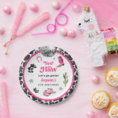 ピンクディスコ女性のカーボーイパーティー紙プレート ペーパープレート (パーティー)