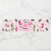 ピンクディスコ女性のカーボーイパーティー ペットボトルラベル (シングルラベル)