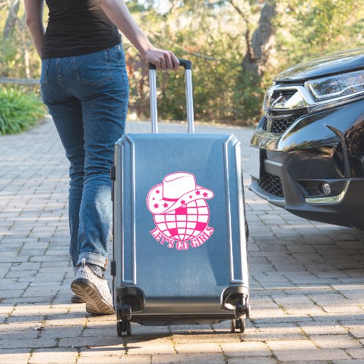 ピンクディスコ女性のカーボーイレッツゴーガールズ シール (スーツケースインサイチュ)