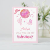 ピンクディスコ女性のカーボーイロデオベミーブリーズメイド エンクロージャーカード (スタンド正面)