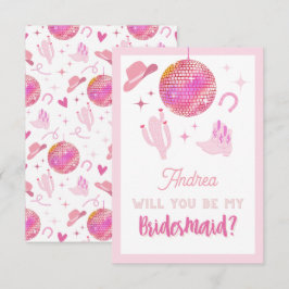 ピンクディスコ女性のカーボーイロデオベミーブリーズメイド エンクロージャーカード