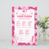 ピンクディスコ女性のカーボーイ財布のゲームカードの内容 (スタンド正面)