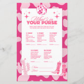 ピンクディスコ女性のカーボーイ財布のゲームカードの内容 (正面)