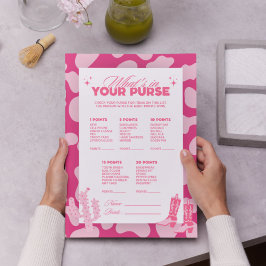 ピンクディスコ女性のカーボーイ財布のゲームカードの内容