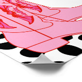 ピンクディスコ最初のロデオ女の子1st誕生日へようこそ ポスター (角)