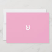 ピンクディスコ最初のロデオ女性のカーボーイ1stバースデーフォト 招待状 (裏面)