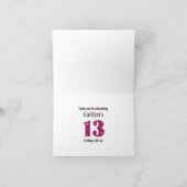 ピンクディスコ誕生日パーティーありがとう サンキューカード (内部)