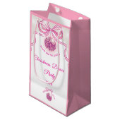 ピンクディスコ輝く女の子のクリスマスパーティー スモールペーパーバッグ (正面アングル)