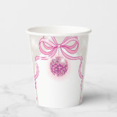 ピンクディスコ輝く女の子のクリスマスパーティー 紙コップ (裏面)