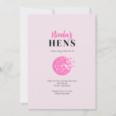 ピンクディスコ70のヘンズパーティの招待状日程 招待状 (正面)