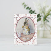 ピンクディティフローラヴィンテージバニーティー ポストカード (スタンド正面)