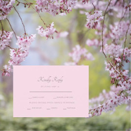 ピンクディナフォーマルーオプションRSVP 出欠カード