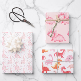 ピンクディノス ラッピングペーパーシート