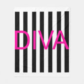 ピンクディバブラックとホワイト フリースブランケット (正面)