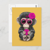 ピンクデイオブザデッドシュガースカルベビーチンプ ポストカード (正面/裏面)