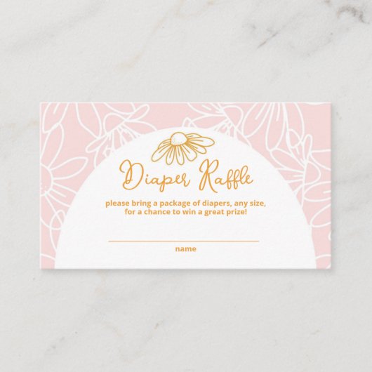 ピンクデイジーおむつラッフルエンクロージャカード エンクロージャーカード (正面)