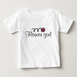 ピンクデイジーの幼児のための花女のTシャツ ベビーTシャツ