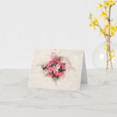 ピンクデイジーの花 カード (黄色い花)