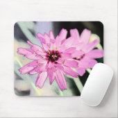 ピンクデイジーの花。フローラ写真アート。 マウスパッド (マウス)