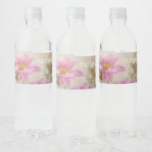 ピンクデイジーウォーターボトルラベルロマンチックな花 ペットボトルラベル (ボトル)