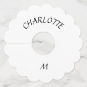 ピンクデイジーエキナセア花 ワイングラスタグ (裏面)