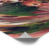 ピンクデイジーエナジーフローラ抽象芸術アート ポスター (角)