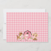 ピンクデイジーオインクバモーアファーム1歳 招待状 (裏面)