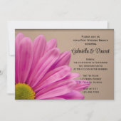 ピンクデイジーオンタンポスト結婚ズブランチ招待状 招待状 (正面)