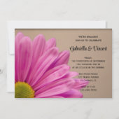 ピンクデイジーオンタン婚約パーティ招待状 招待状 (正面)
