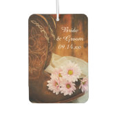 ピンクデイジーカウボーイブーツウェスタン結婚式の引き出物 カーエアーフレッシュナー (正面)