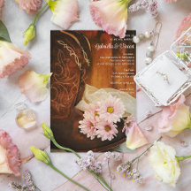 ピンクデイジーカウボーイブーツカントリーウェスタン結婚ズ