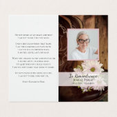 ピンクデイジーカウボーイブーツ葬儀記念祈りの言葉 名刺 (外部フラット)